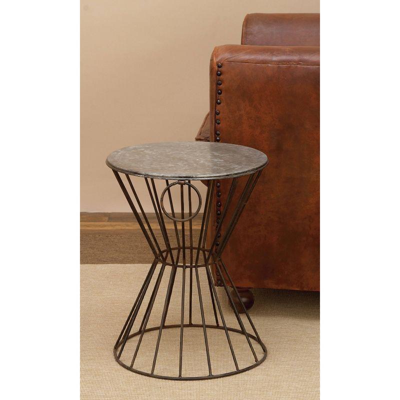 Metal Stool Patio Accent Table - Olivia & May: Round Iron Frame, No Assembly, Fade-Resistant