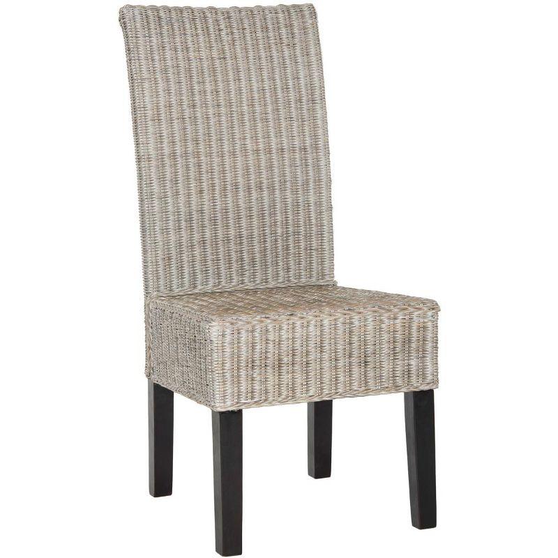 Arjun 18" H Wicker Dining Chair (Set of 2) - SEA8013 - Antique/Grey - Safavieh