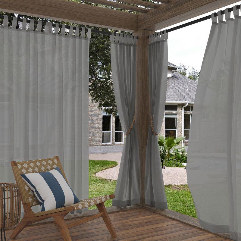 Amina Open Weave Indoor/Outdoor Sheer Tab Top Curtain Panel