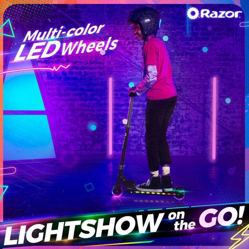 Razor A+ 2 Wheel Scooter with LED Lights - Black: Aluminum Frame, Urethane Wheels