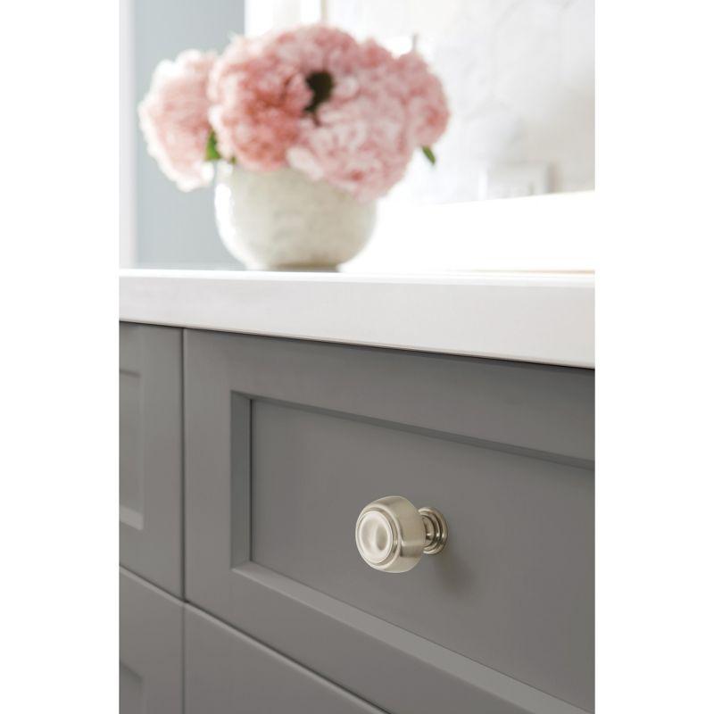 Amerock Kane 1-5/8 inch (41mm) Diameter Satin Nickel Cabinet Knob