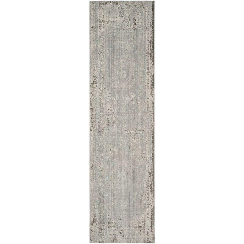 Valencia VAL205 Power Loomed Indoor Runner Rug - Grey/Multi - 2'3"x8' - Safavieh