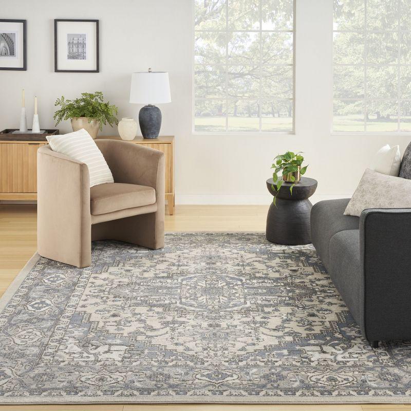 Nourison 8'10" x 11'10" Concerto Center Medallion Indoor Area Rug Ivory Blue