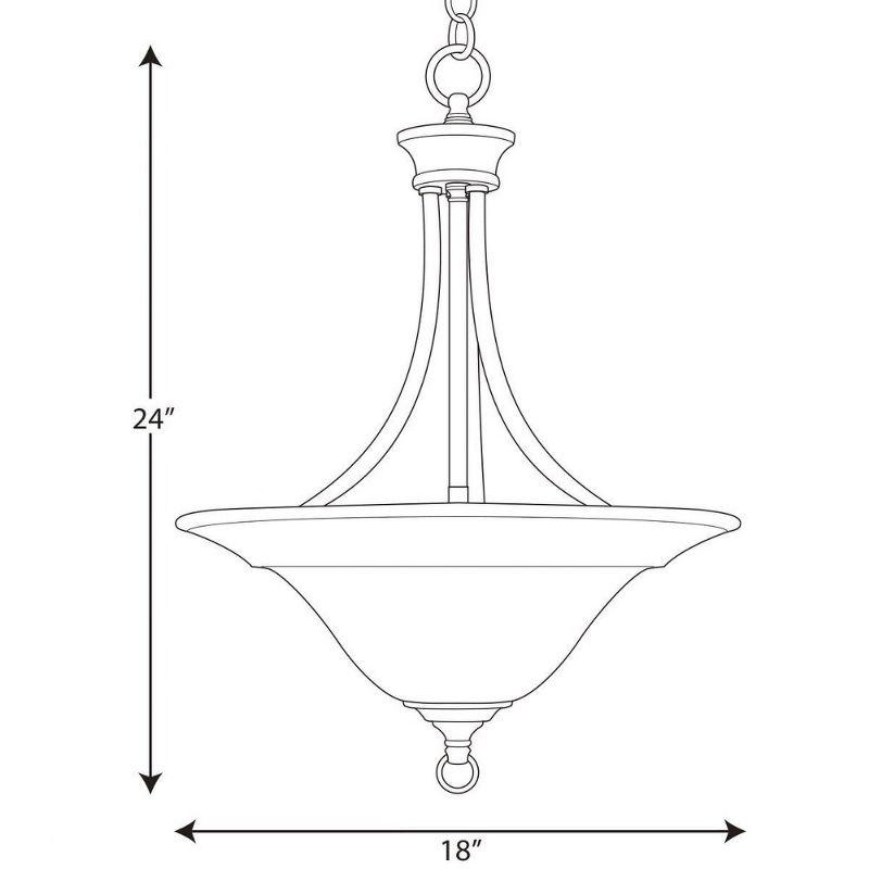 Progress Lighting Trinity Collection 3-Light Hall Foyer Fixture, Steel, Antique Bronze, Etched Glass Shade