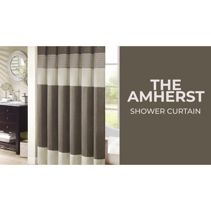 Amherst Striped Faux Silk Shower Curtain