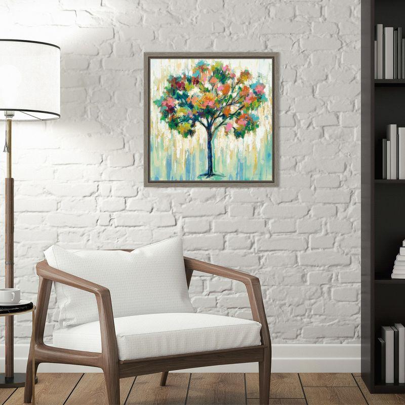 Amanti Art Blooming Tree by Silvia Vassileva Canvas Wall Art Print Framed 16 x 16-in.