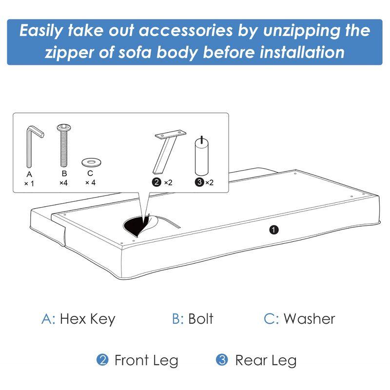 Costway Convertible Futon Sofa Bed Adjustable Sleeper with Stainless Steel Legs