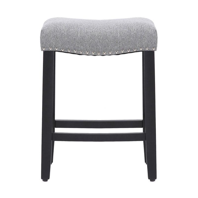 WestinTrends 24" Upholstered Saddle Seat Counter Stool, Black/Gray
