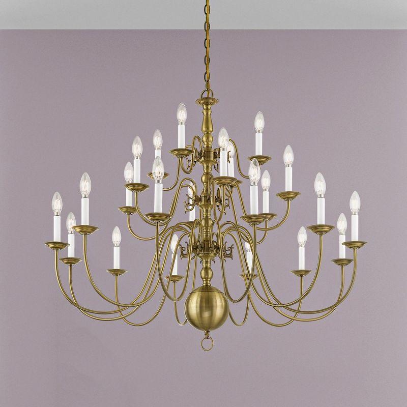 Livex Lighting Williamsburgh 22 - Light Chandelier in  Antique Brass