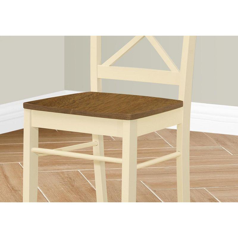 Monarch Specialties Dining Chair Set Of 2 Side Kitchen Dining Room Oak And Cream Wood Legs Transitional