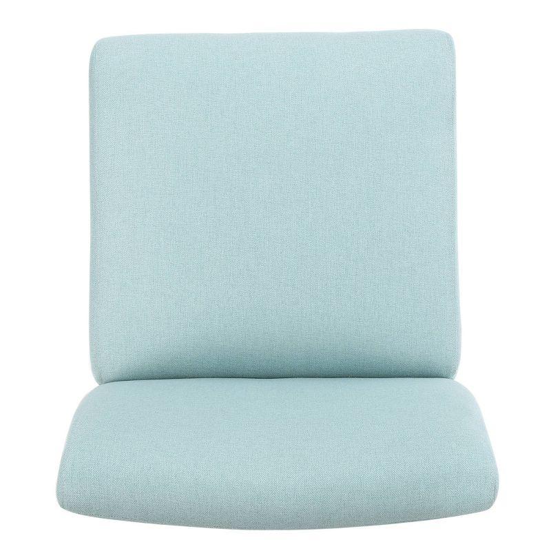 Kassi Accent Chair - Light Blue - Christopher Knight Home: Upholstered Slipper Chair for Living Room, Polyester Fabric, Hardwood Frame