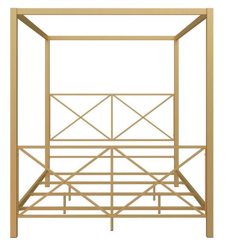 DHP Rosedale Metal Canopy Bed, Queen, Gold