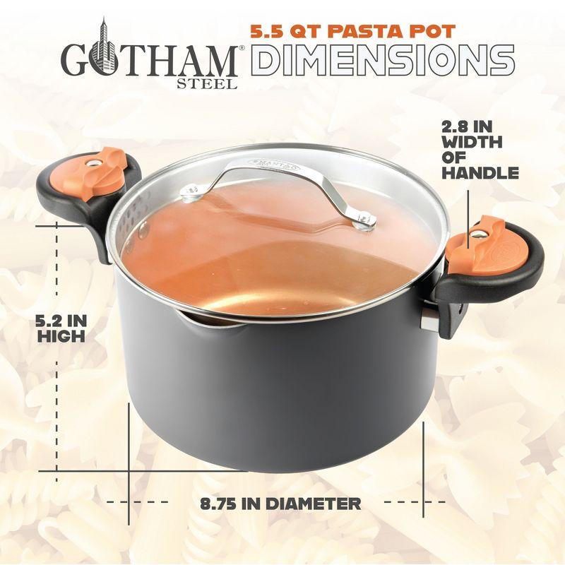 Gotham Steel Gotham Steel Stock Multipurpose Pasta Pot with Strainer Lid & Twist and Lock Handles