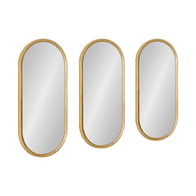 Set of 3 Gold Capsule Framed Wall Mirrors