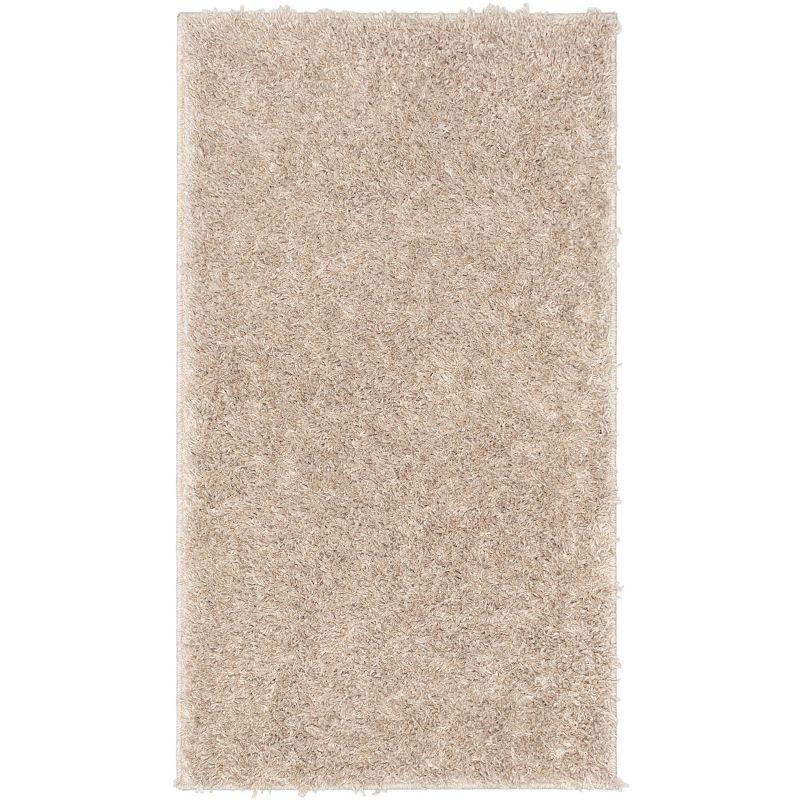 Berte Modern Solid Beige Textured Shag Rug