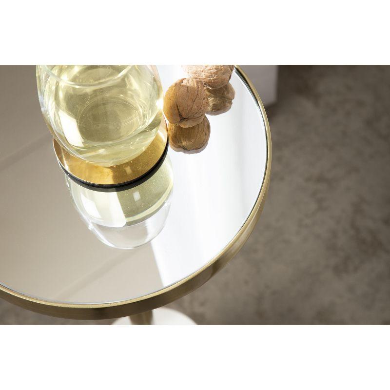 Gold and White Marble Mirrored Drink Table