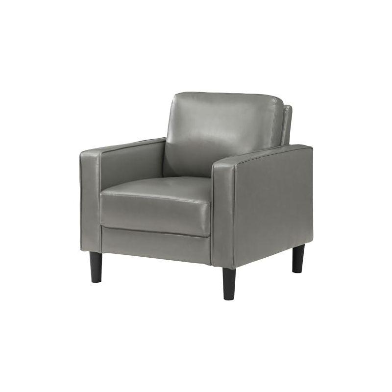 Coaster Ruth Upholstered Track Arm Faux Leather Accent Chair Grey