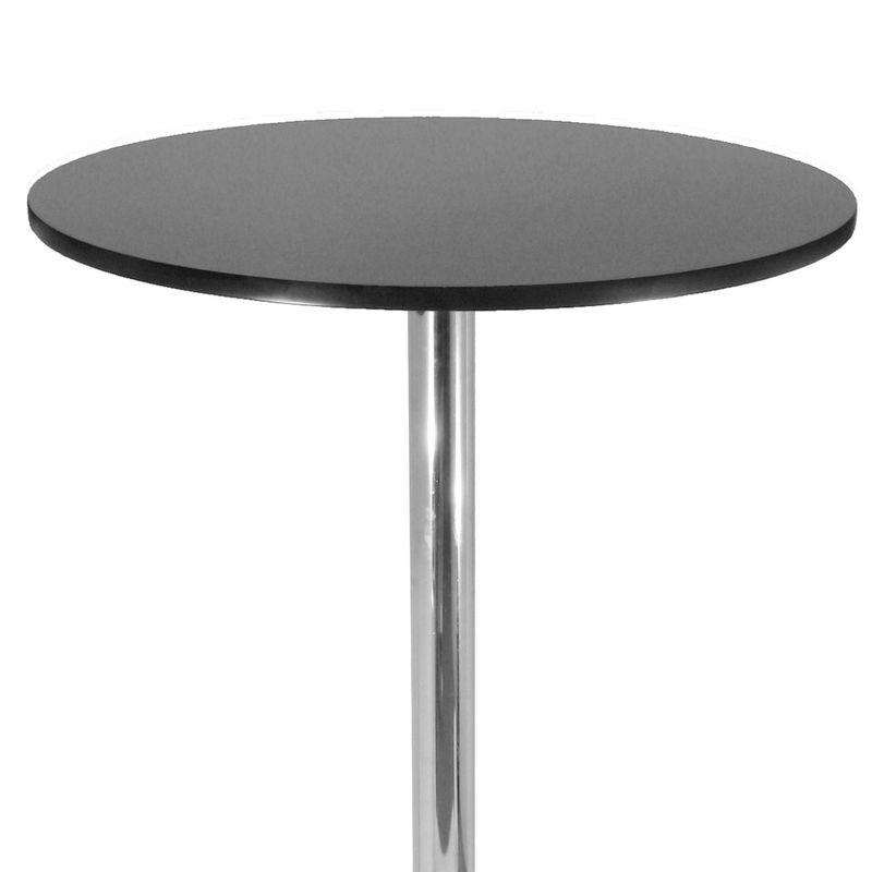 Winsome Polished Steel Round Bar Table Wood/Black: Modern Pedestal High Top, MDF Surface, 40.16" Height