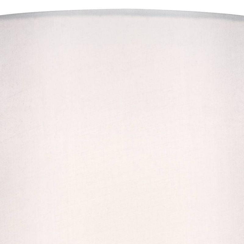 360 Lighting Evans Modern Accent Table Lamps 21" High Set of 2 Brushed Nickel Metal Teardrop White Cylinder Shade for Bedroom Living Room House Home