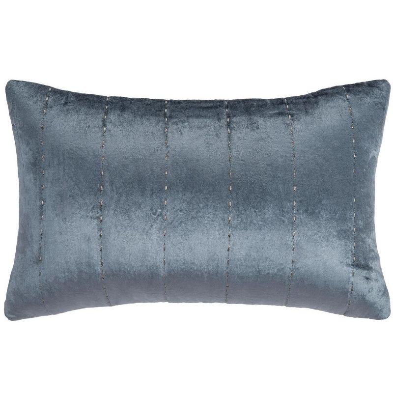 Gressa Blue Embroidered Rectangular Decorative Pillow