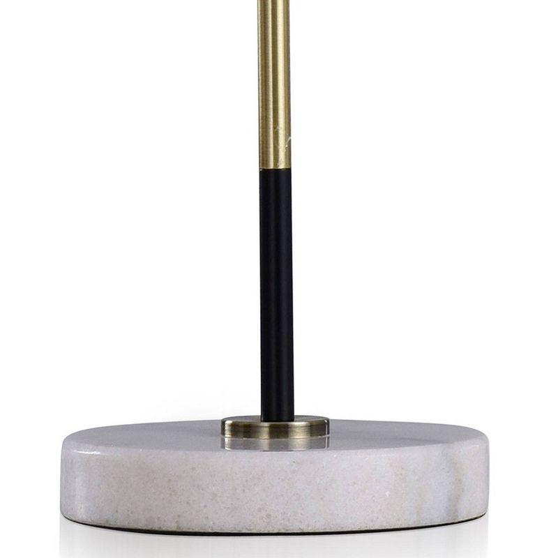 Gemma Contemporary Desk Lamp with Marble Base & Black Shade - StyleCraft: Industrial Style, UL Listed