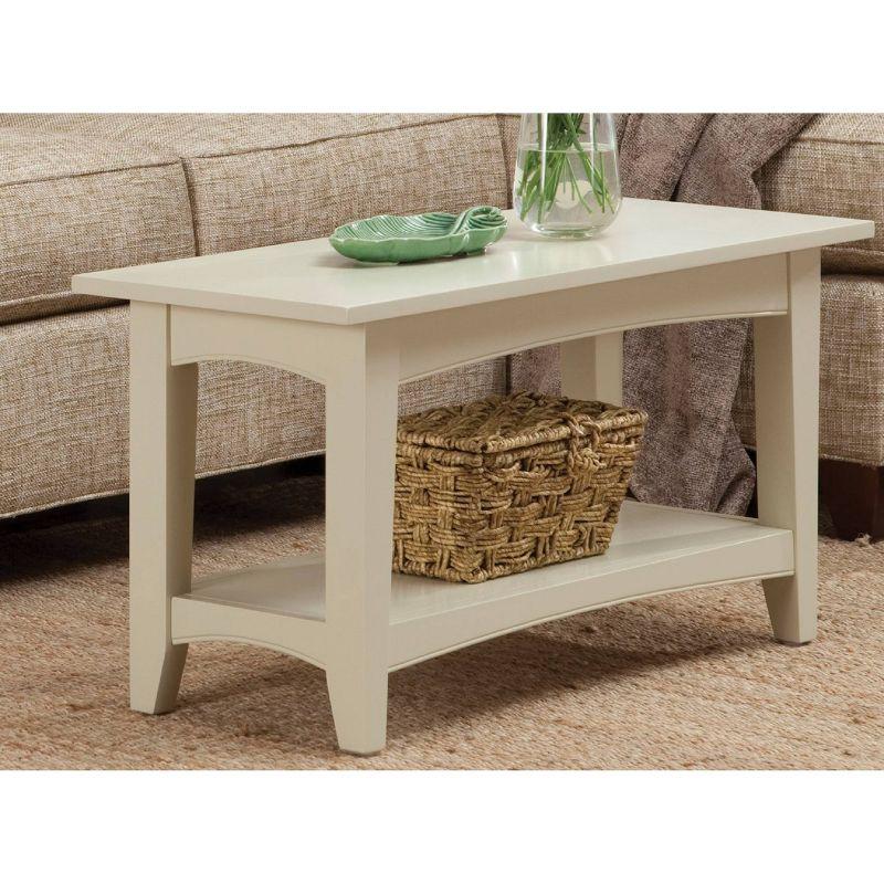 Shaker Cottage Bench with Shelf Sand - Alaterre Furniture: Hardwood Entryway Storage, Unupholstered Hallway Seat