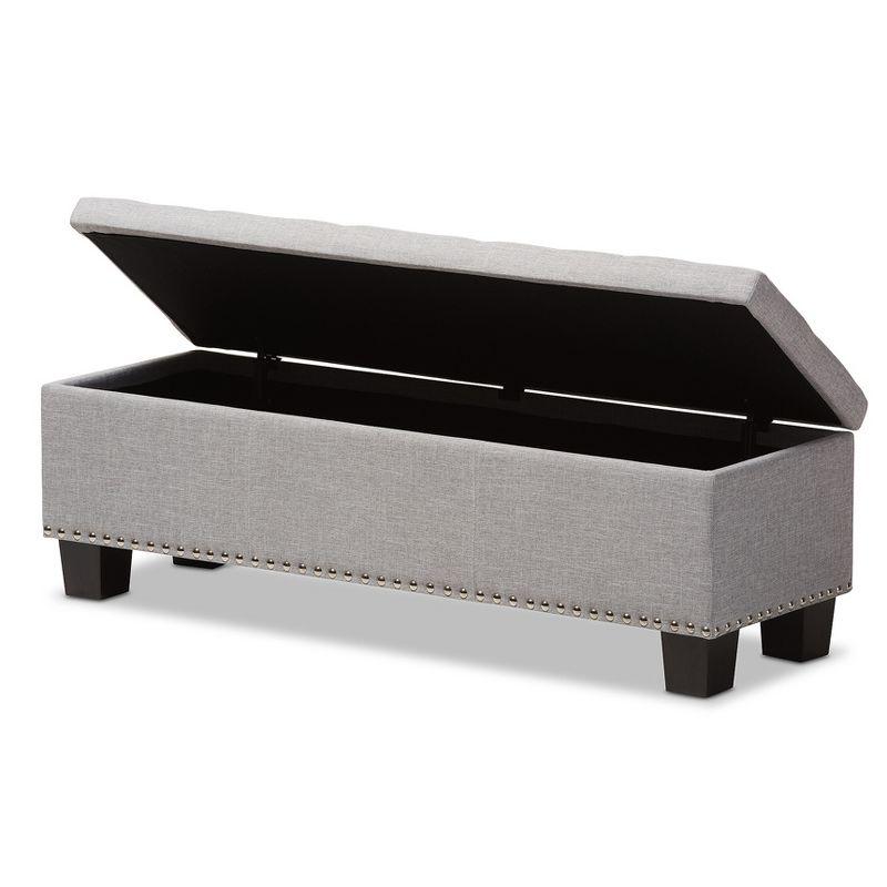 Hannah Modern And Contemporary Fabric Upholstered Button - Tufting Storage Ottoman Bench - Baxton Studio