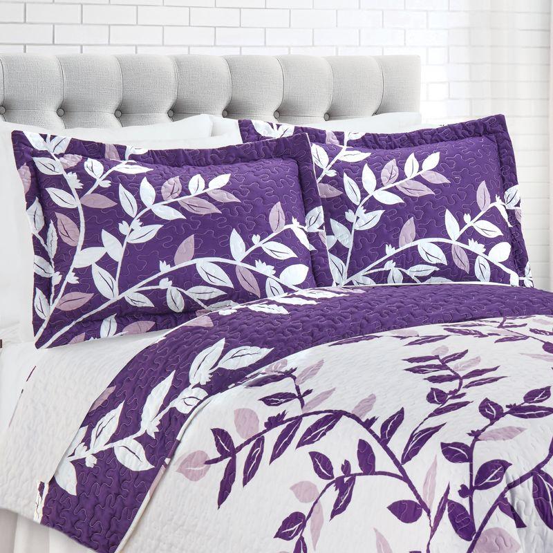 Unique Tonal Branches and Leaves Pillow Sham