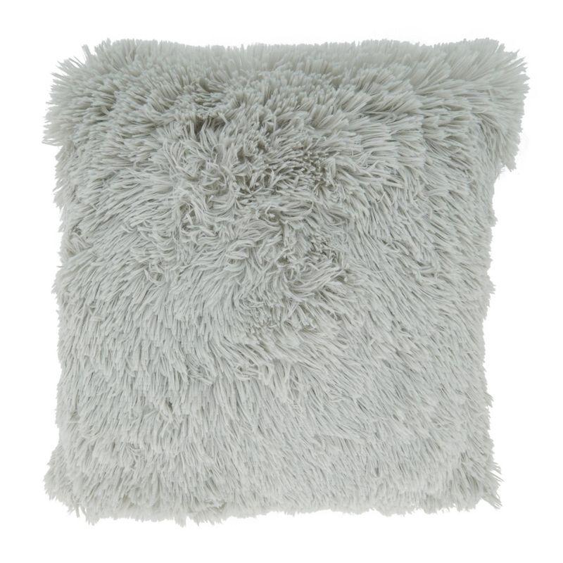 Classic Faux Fur Square Throw Pillow with Down Filling