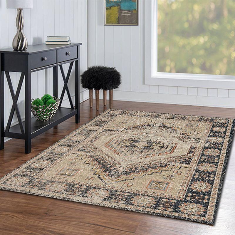 Ivory Elegance Chenille 5' x 7' Flat-Woven Rug