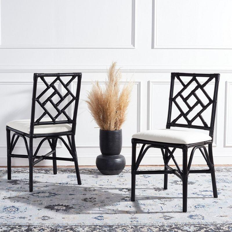 Bhumi Accent Chair W/ Cushion - ACH6509 - Set of 2 - White/Black - Safavieh