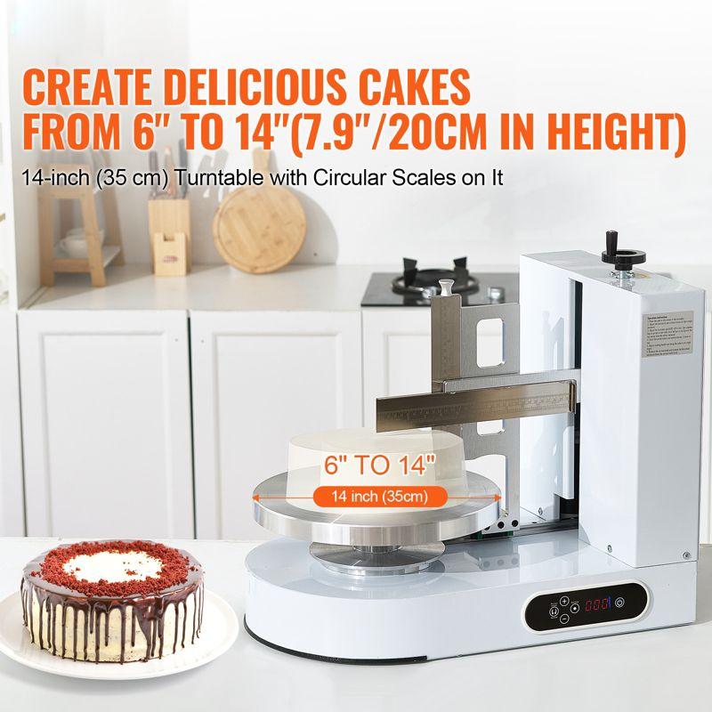 VEVOR Cake Decorating Machine, Cake Cream Spreading Coating Smearing Machine, Low Noise Cake Frosting Machine, Turntable with Adjustable Scraper