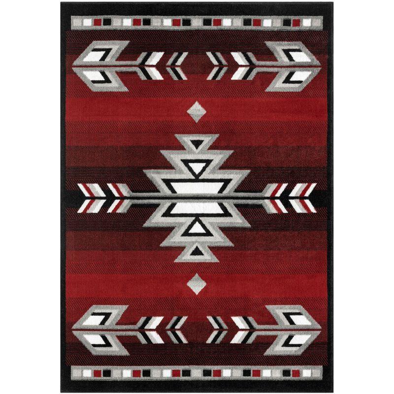 Home Dynamix Premium Sagrada Southwestern Geometric Area Rug, Red/Grey, 5'2"x7'4"