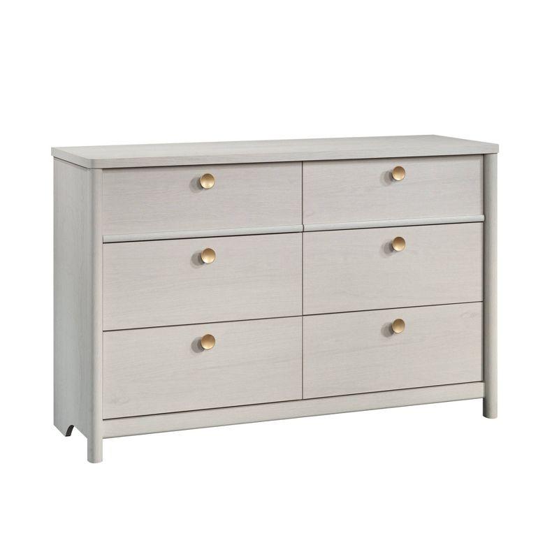 Dover Edge 6 Drawer Dresser Glacier Oak - Sauder: Vintage Style MDF Bedroom Storage with Metal Hardware