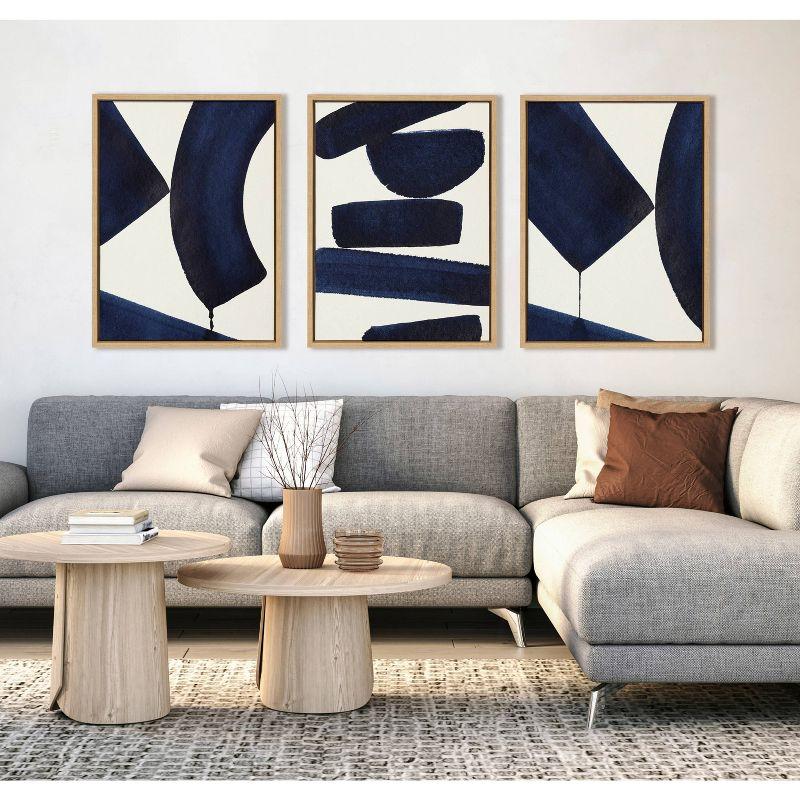 (Set of 3) 18" x 24" Sylvie Japandi 3 Japandi 26 and Japandi 4 Framed Canvas Set Natural - Kate & Laurel All Things Decor