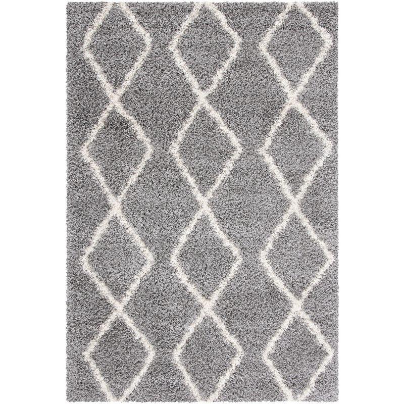 Venus Shag VNS682 Power Loomed Indoor Area Rug - Grey/Ivory - 4'x6' - Safavieh