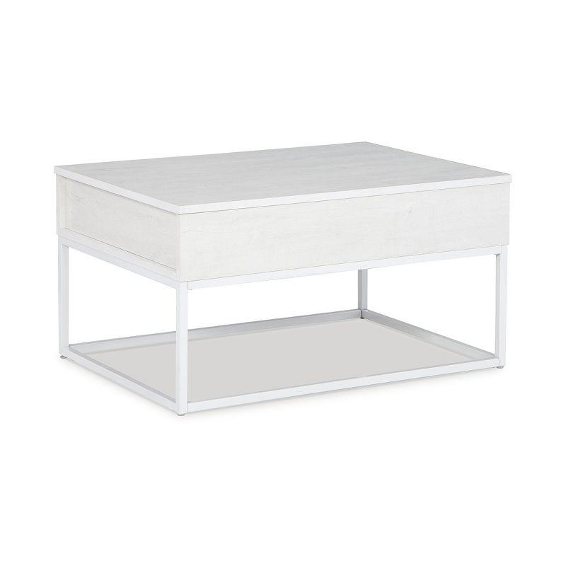 Signature Design by Ashley Contemporary Deznee Lift Top Coffee Table  White