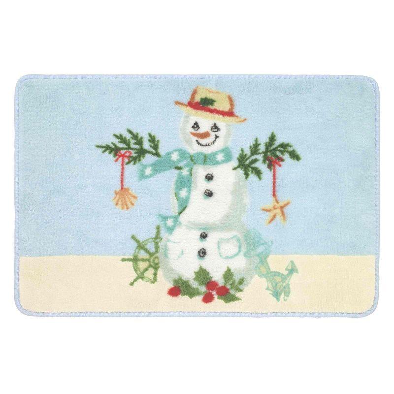 Coastal Snowman Cotton Bath Rug