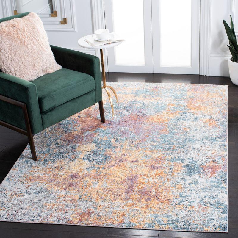 Elysian Blue Oriental 8' x 10' Hand-Knotted Synthetic Area Rug