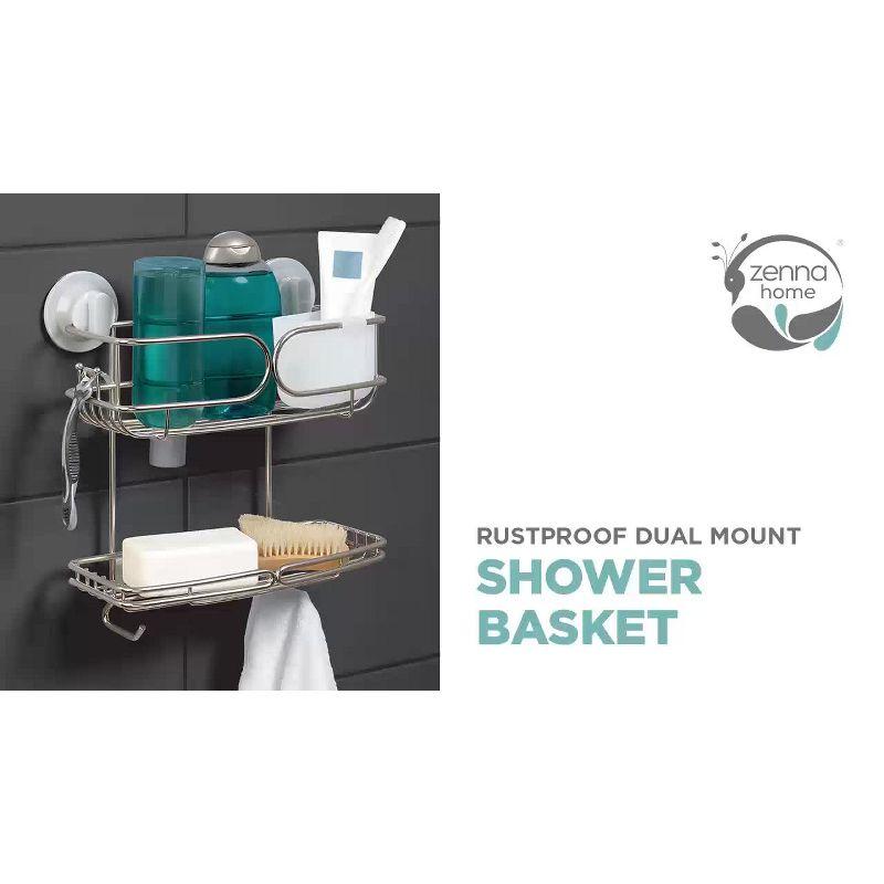 Stainless Steel Dual Mount Suction Shower Caddy