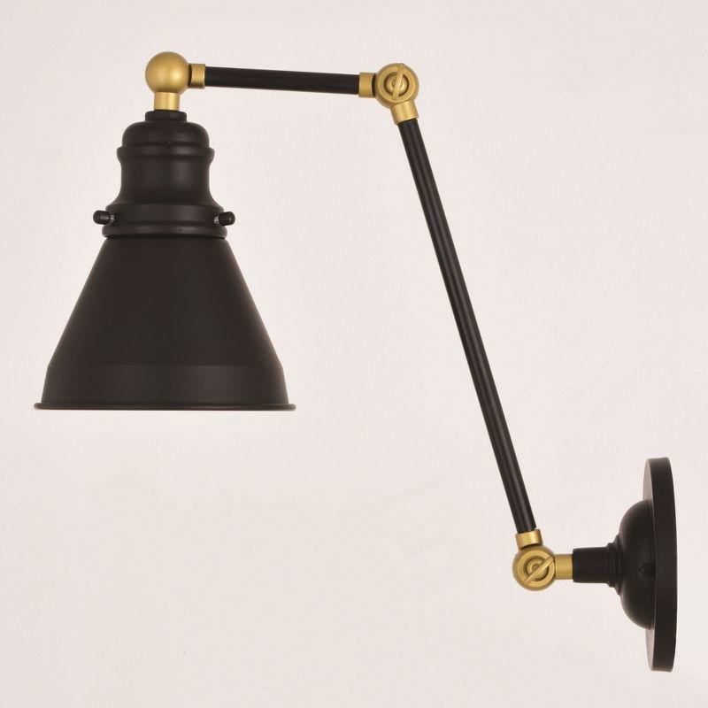 Vaxcel Alexis 1 - Light Swing Arm Lamp in  Oil Rubbed Bronze/Satin Gold