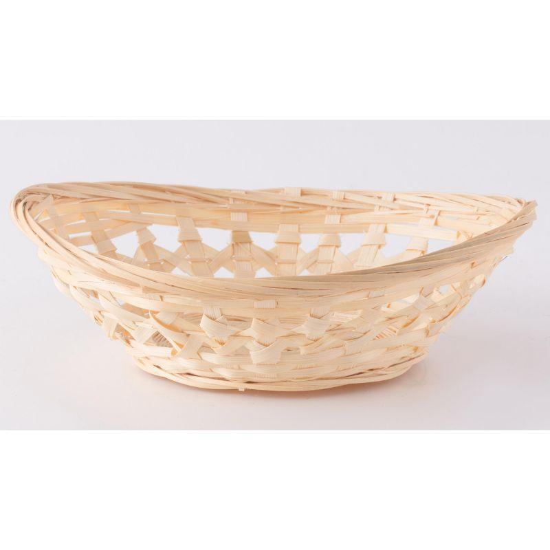 Vintiquewise Set of 5 Natural Bamboo Oval Storage Bread Basket Storage Display Trays