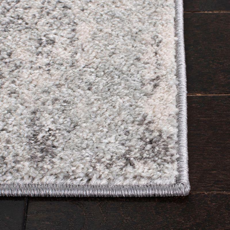 Modern Boho-Chic Reversible Off-White and Grey Area Rug, 54" x 16"