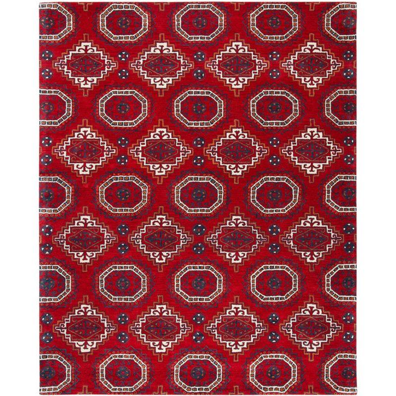 Hand-Tufted Elegance Red Wool 8' x 10' Rectangular Area Rug