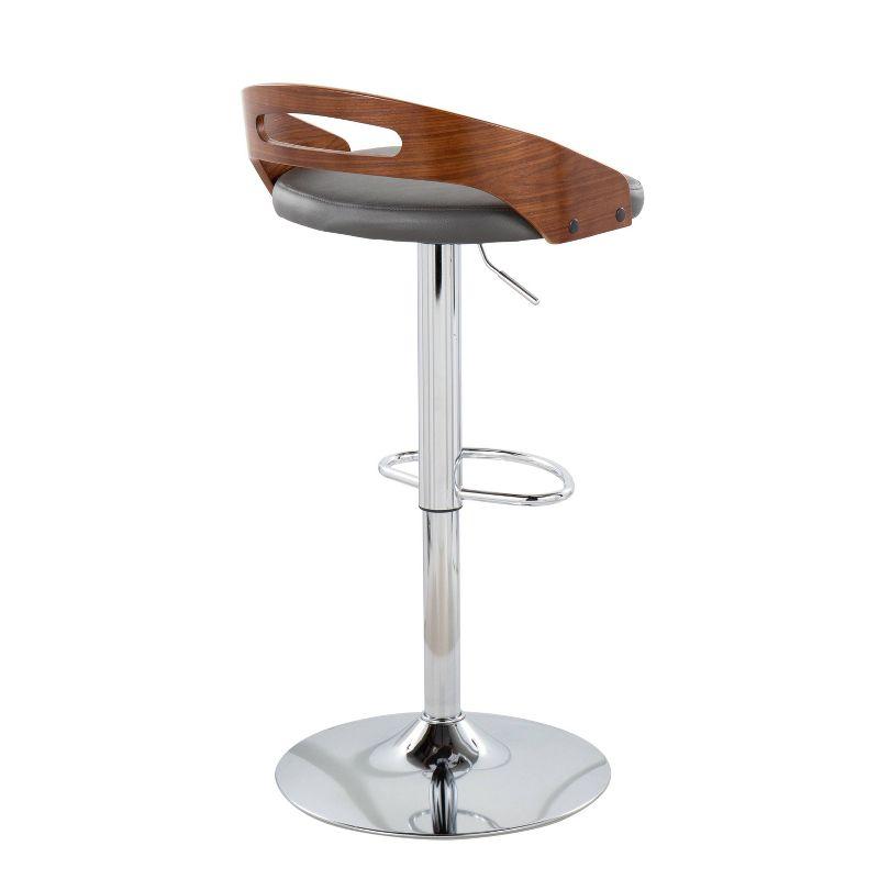 Set of 2 Cassis Upholstered Barstool Gray/Walnut - LumiSource: Kitchen Counter Stools, Swivel, Adjustable Height