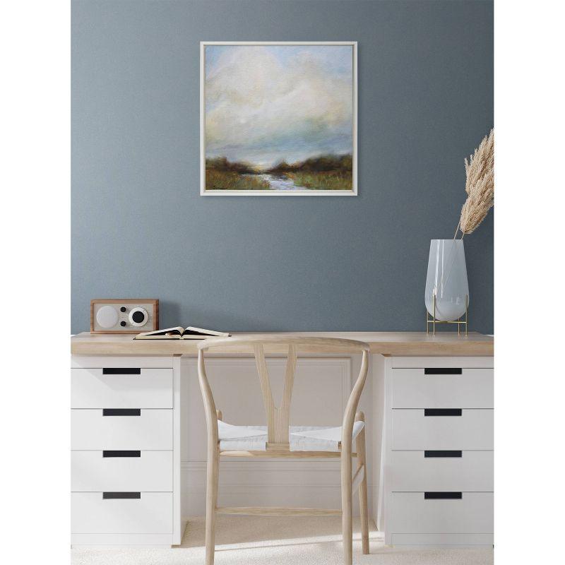 22" x 22" Sylvie Tranquility Framed Canvas by Mary Sparrow White - Kate & Laurel: Serene Nursery Art Decor