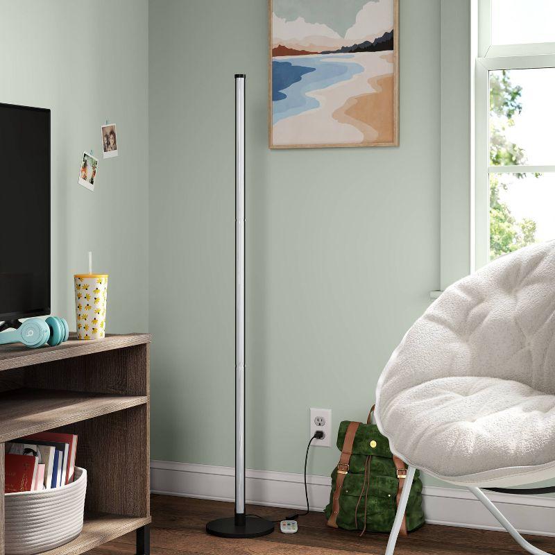 Wall Washer Floor Lamp with Color Changing LED (Includes LED Light Bulb) Black - Room Essentials™: Modern Design, Remote Control, No Assembly