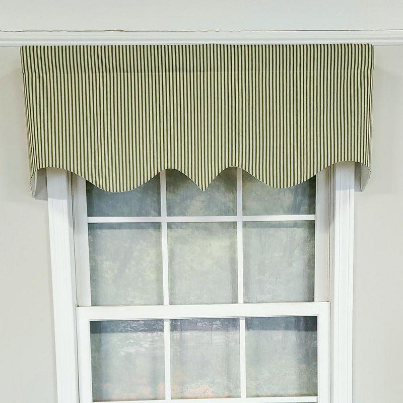 RLF Home Luxurious Modern Design Classic MG-Ticking Stripe Regal Style Window Valance 50" x 17"