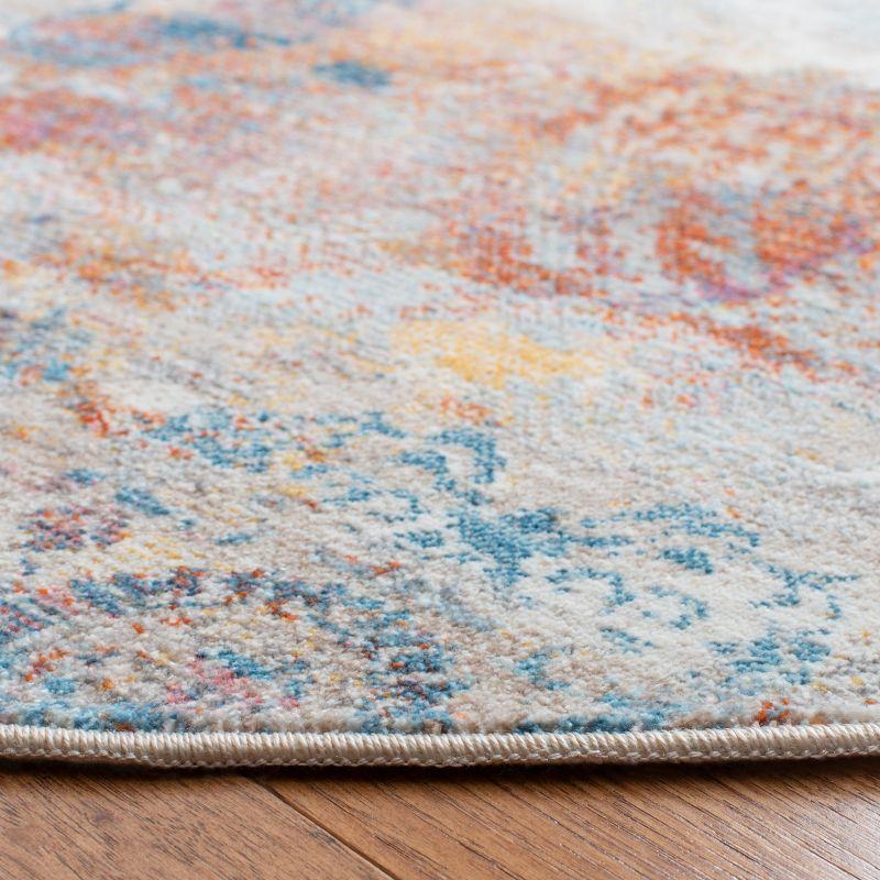 Vintage Persian VTP420 Power Loomed Indoor Area Rug - Blue/Beige - 5' Round - Safavieh