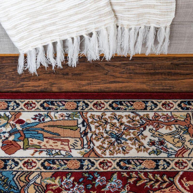 Unique Loom Narenj Birmingham Floral Indoor Woven Fringe Area Rug